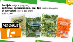  200 250 300 andijvie zakje spitskool sperziebonen prei fijn wortelen kilo v.a. 