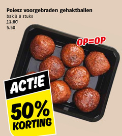  8 50 voorgebraden gehaktballen bak stuks 