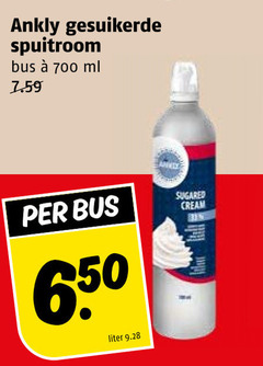  700 gesuikerde spuitroom bus ml liter cream 