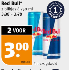  red bull energiedrank 2 250 300 thin blikjes ml bud liter m.u.v gekoeld 