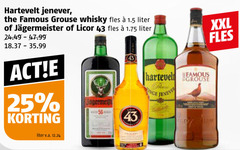  25 hartevelt jenever famous grouse whisky fles liter licor v.a. xxl 