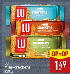  250 lu biscuits depuis tussendoor mini crackers zout sel zongedroogde tomaat basilicum tomaten olijfolie oregano huile 