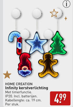  19 home creation infinity kerstverlichting timerfunctie ip20 batterijen kabellengte ca. cm stuk 