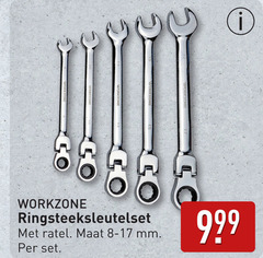  workzone ringsteeksleutelset ratel maat mm 