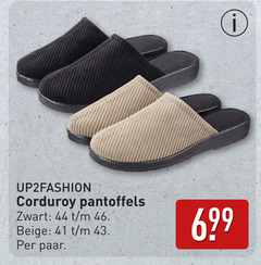  44 46 corduroy pantoffels zwart beige paar 