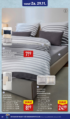 1 2 3 20 100 novitesse pack flanellen kussenslopen katoen ca. cm hoeslaken matrashoogte stuk dekbedovertrek instopstrook 2x kassa 