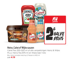  1 2 100 400 heinz zero toegevoegde suikers zout romig knoflook whisky cocktail calve samba halve wijko water vers geroosterde sauzen fles ml bak kilo tomaten ketchup flessen 