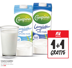  1 2 5 campina langlekker pakken liter halfvolle melk good hal anno volle 
