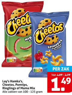  100 nutri score cheetos spinners paprika flavour pomtips ringlings mama mia zakken zak 