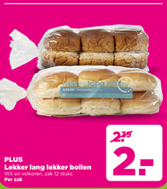  12 lang witte bollen stuks weinig wit volkoren zak 