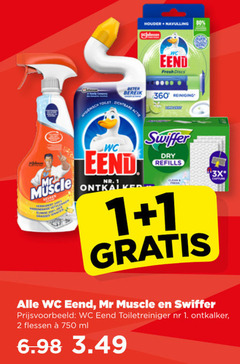 1 2 80 360 750 houder navulling wc eend fresh discs muscle beter bereik hygienisch toilet zichtbare reiniging swiffer dry refills 3x toiletreiniger ontkalker flessen ml 