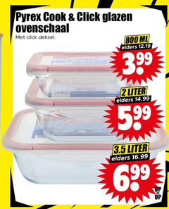  2 pyrex cook click glazen ovenschaal deksel ml elders 3.99 liter 
