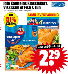  100 300 iglo klassiekers fish fun pak lekkerbekjes gecertificeerd duurzame visserij www.msc.org nl familieverpakking eiwitten krokant samengesteld stukjes vis filet nutri score 