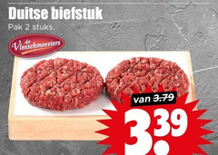  2 duitse biefstuk pak stuks vleeschmeesters 