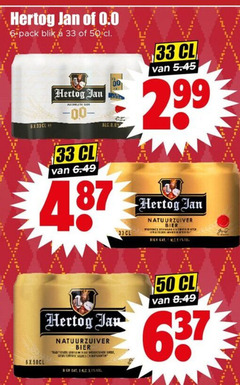  hertog jan alcoholvrij bier blikjes 6 33 50 0.0 pack blik 00 2 99 natuurzuiver 5 1 