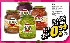  hak groenteconserven bruine bonen 12 99 100 225 330 natuurlijke ingredienten open sperziebonen score doperwtjes potten pakken stazakken stuk 