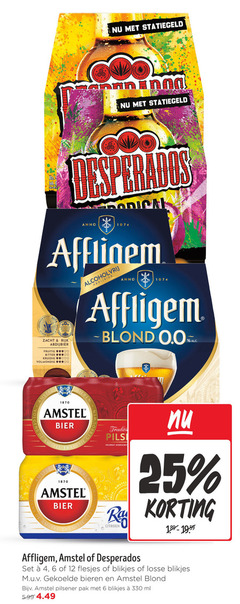  affligem desperados amstel speciaalbieren 4 5 6 12 25 330 1870 original bica day anno zacht rijk abdijbier fruitig 00 bitter alcoholvrij blond 0.0 kruidig volmondig bier bieren traditie volmout ray citroen blikjes pilsener pak ml 5.99 