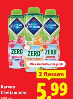  2 100 600 calories karvan zero framboos ml multivruchten combinaties flessen 5.99 