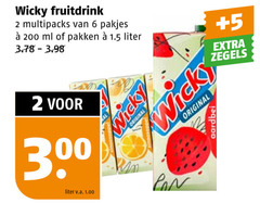  2 6 200 wicky fruitdrink multipacks ml pakken liter 5 zegels 3 v.a. original aardbei 