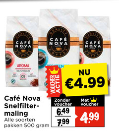  cafe nova koffie 500 dalen mcafee aroma snelfilter maling soorten pakken voucher 