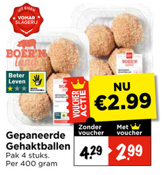  4 400 slagerij boer beter leven gepaneerde gehaktballen pak stuks voucher 