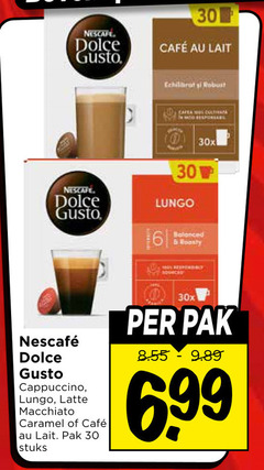  nescafe dolce gusto capsules 6 30 mcafee lait robust lungo 30x cappuccino latte macchiato caramel pak stuks balanced roasty responsibly 99 