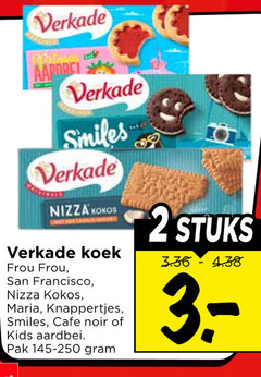  2 verkade smiles nizza kokos koek frou san francisco maria knappertjes cafe noir kids aardbei pak stuks 