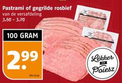  100 pastrami gegrilde rosbief versafdeling kilo 