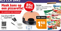  parrano geraspte kaas 150 kans scan code snippers rasp poeder bol zakje parlano kilo v.a. winnen 