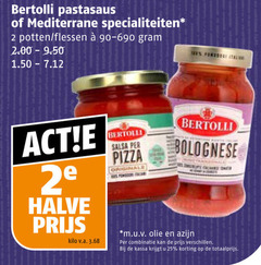  2 25 bertolli pastasaus mediterrane specialiteiten potten flessen 2e halve kilo v.a. salsa pizza originale bolognese m.u.v olie azijn combinatie kassa 