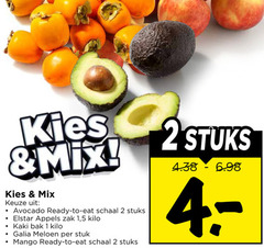  1 2 mix avocado ready to schaal stuks elstar appels zak 5 kilo kaki bak galia meloen stuk mango 