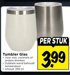  350 glas wijn cocktails dranken dubbele wand temperatuur inhoud ml stuk 3.99 
