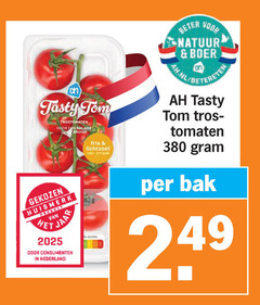  80 tasty tom trostomaten salade brood gekozen huismerk hear consumenten nederland fris lichtzoet score beter natuur boer tank tomaten bak 