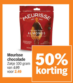  50 100 friendly plant based chocolate almonds with salt chocolat dark chocolade zakje 