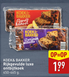  koek bakker appel kaneel ongesneden rozijnen rijkgevulde luxe ontbijtkoek 