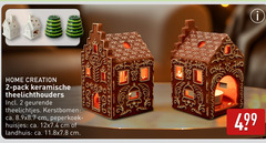  2 home creation pack keramische theelichthouders geurende theelichtjes kerstbomen ca. cm peperkoek huisjes landhuis sold 