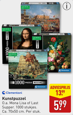  1000 compact box eco friendly puzzle museum cm friend clementoni o.a. mona lisa last slipper stukjes ca. stuk 