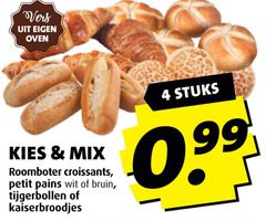  4 vers oven mix roomboter croissants petit pains wit bruin tijgerbollen kaiserbroodjes stuks 