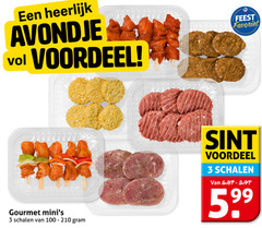  3 100 210 avondje voordeel feest favoriet gourmet schalen sint 