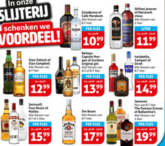  1 10 99 slijterij schenken original mcafee marakesh flessen liter fles voordeel campbell pan talloch blended scotch whisky choice b bailey captain morgan hammond spiced gold baileys gordons gin olifant campari anno hartevelt premium vieux jenever stroh isolabella four bourbon maybelline smirnoff vodka lan rum with roses malibu jim beam kentucky straight whiskey james co jameson triple distilled famous grouse john 