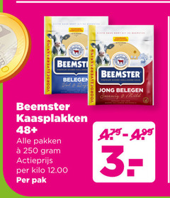  beemster kaasplakken 250 kaas belegen val rij voordeel premium hollandse jong mild 48 pakken actieprijs kilo pak 