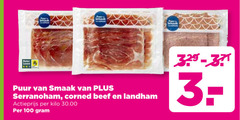 3 100 beter puur serranoham corned beef landham actieprijs kilo 