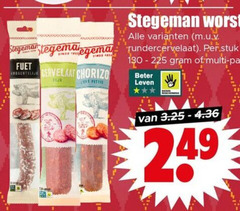  225 stegeman ambachtelijk cervelaat chorizo fijn worst stuk multi beter leven 