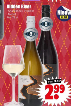  rode wijn witte 8 hidden river chardonnay merlot fles 