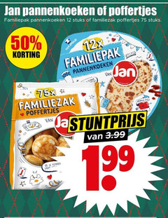  12 50 jan pannenkoeken poffertjes stuks familiezak 12x voc 3.99 
