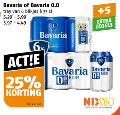  bavaria blikjes bier 6 18 25 33 0.0 tray 5 zegels 6x liter v.a. roken drinken 