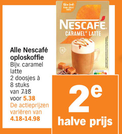 klik op dit plaatje voor een vergroting en voor vergelijkbare aanbiedingen gerelateerd aan
nescafe oploskoffie 2 8 new taste caramel latte doosjes stuks varieeren score halve nescafe oploskoffie 2 8 new taste caramel latte doosjes stuks varieeren score halve