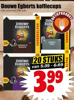  douwe egberts koffiecups 10 20 pak aluminium capsule espresso capsules lungo stuks 3.99 b 