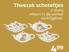  2 theezak schoteltjes stuks 