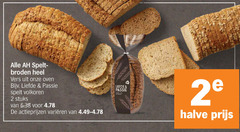  2 spelt broden vers oven passie volkoren stuks varieeren 2e halve 